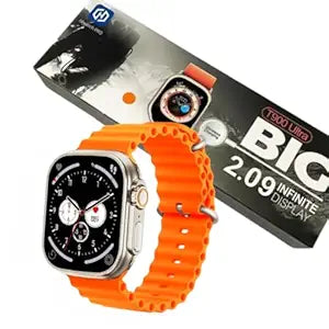 T900 Ultra Big Smart Watch with 2.09" (49mm) HD Display, Watch Bluetooth Calling, Heart Rate, Sports Mode, Sleep Monitoring with Waterpr Charge Walking, Running, Cycling(Orange)